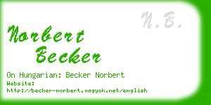 norbert becker business card